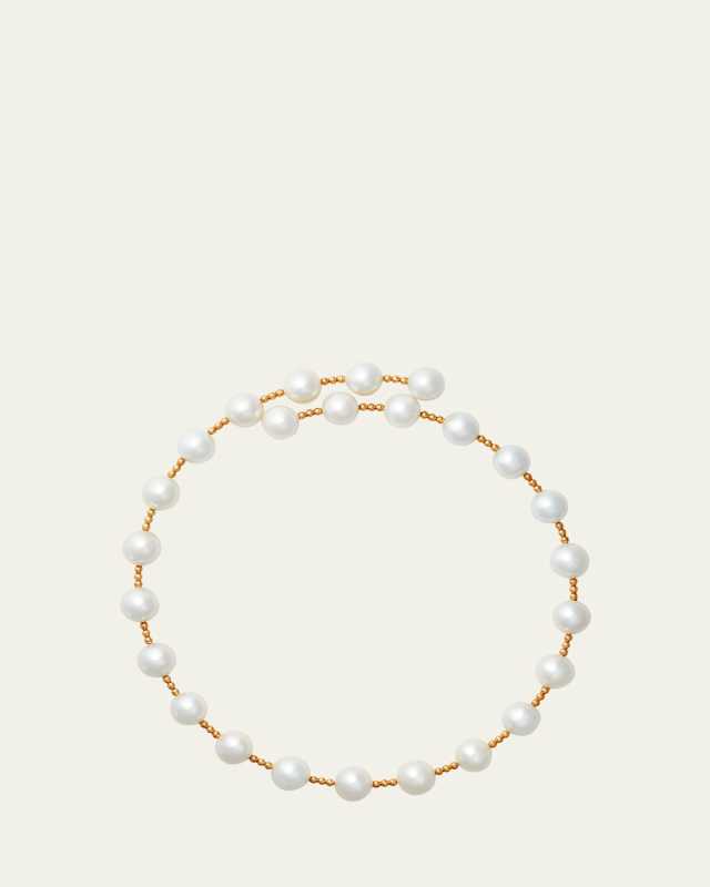 Calico Large Multi Pearl 18K Yellow Gold Beaded Necklace
